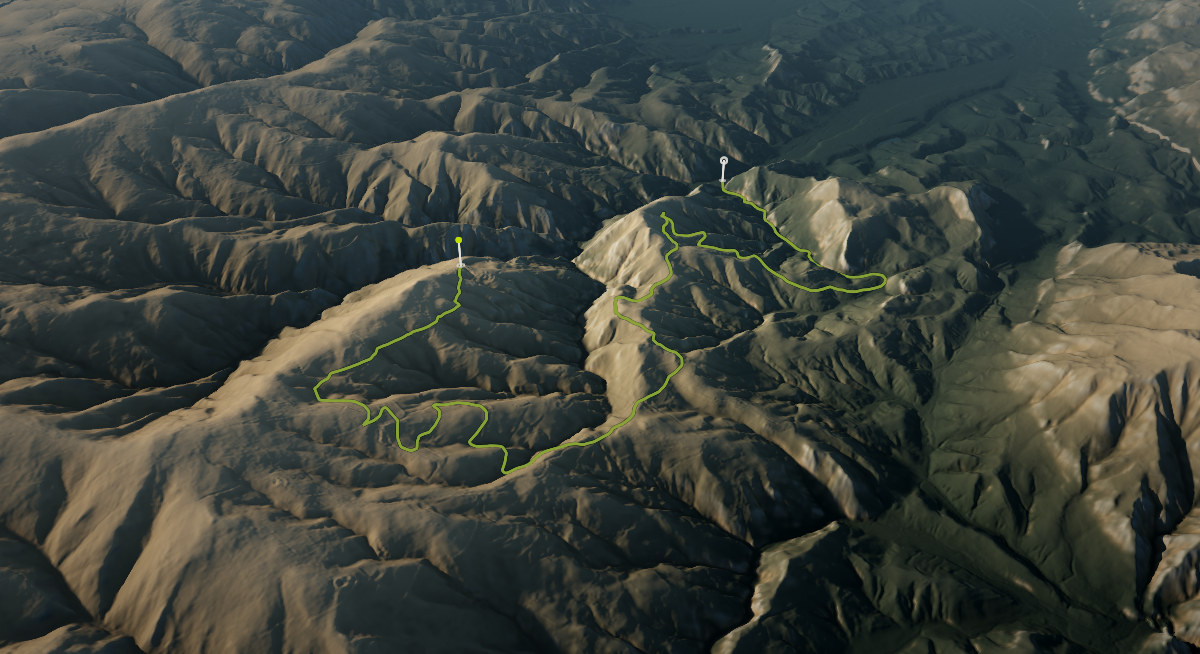 Loška Gora to Skomarje Hillside Ride: the route drawn over its terrain