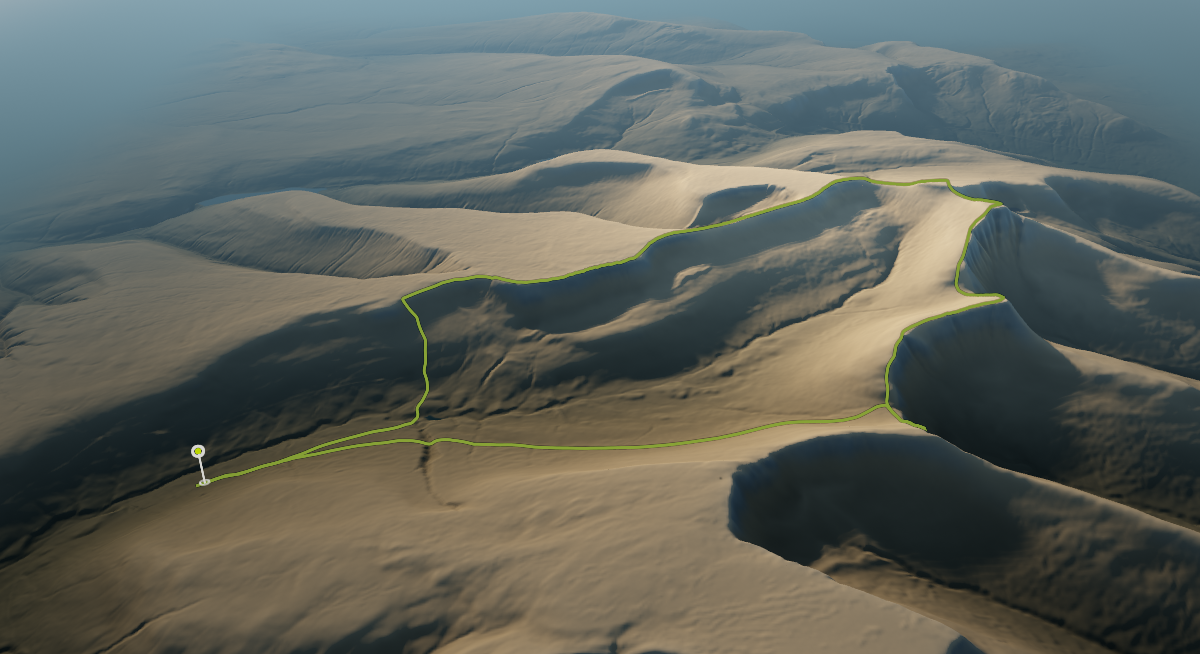 Pen y Fan Horseshoe: the route drawn over its terrain