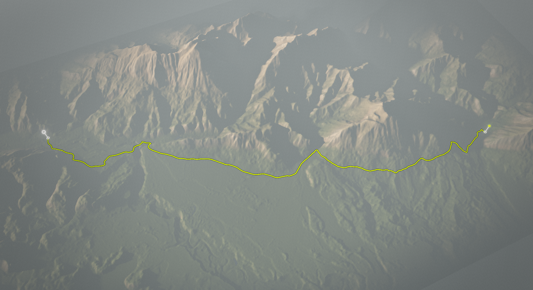 Slovenski Javornik to Tržič Foothills Ride: the route drawn over its terrain
