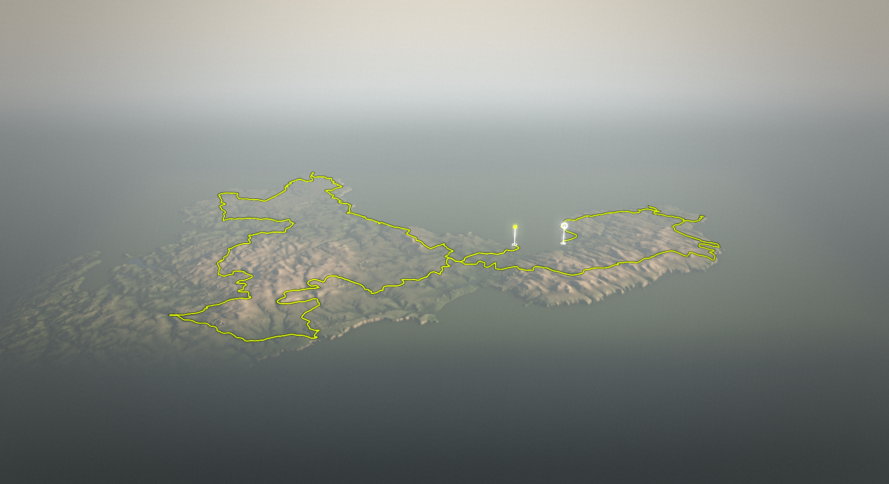 West Kernow Way: the route drawn over its terrain
