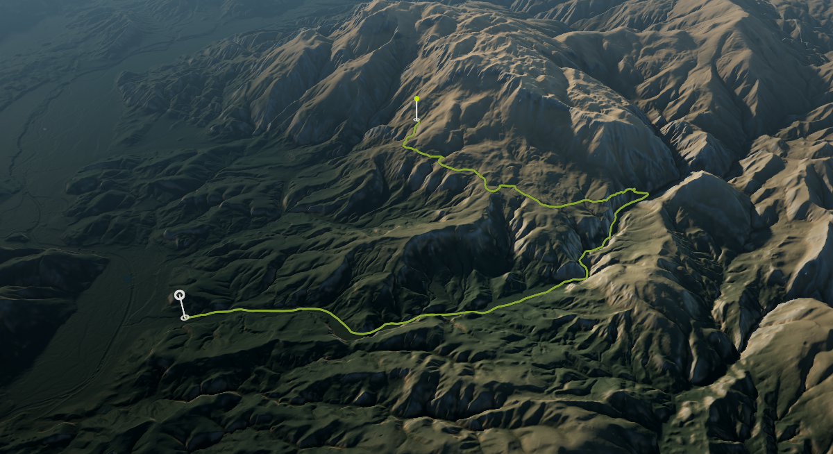 Ljubija to Radegunda Mountain-Road Ride: the route drawn over its terrain