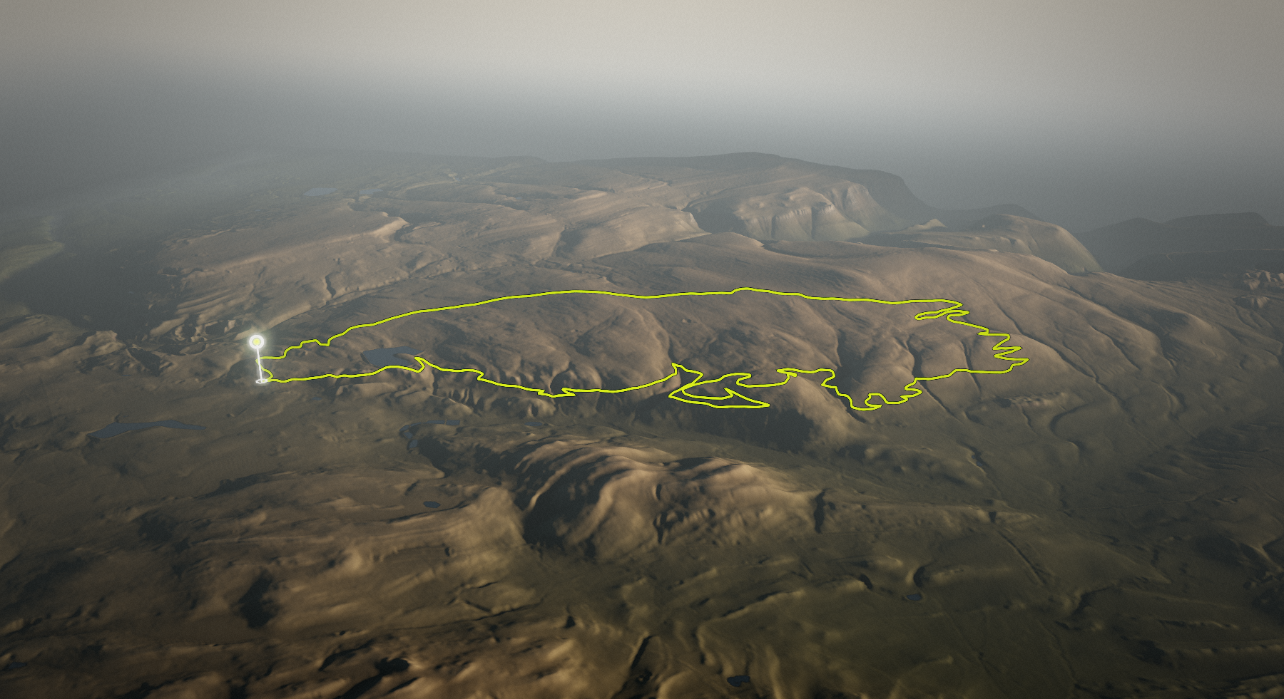 Llandegla Black - B-Line, JJ’s Jumps & Reservoir Circuit: the route drawn over its terrain
