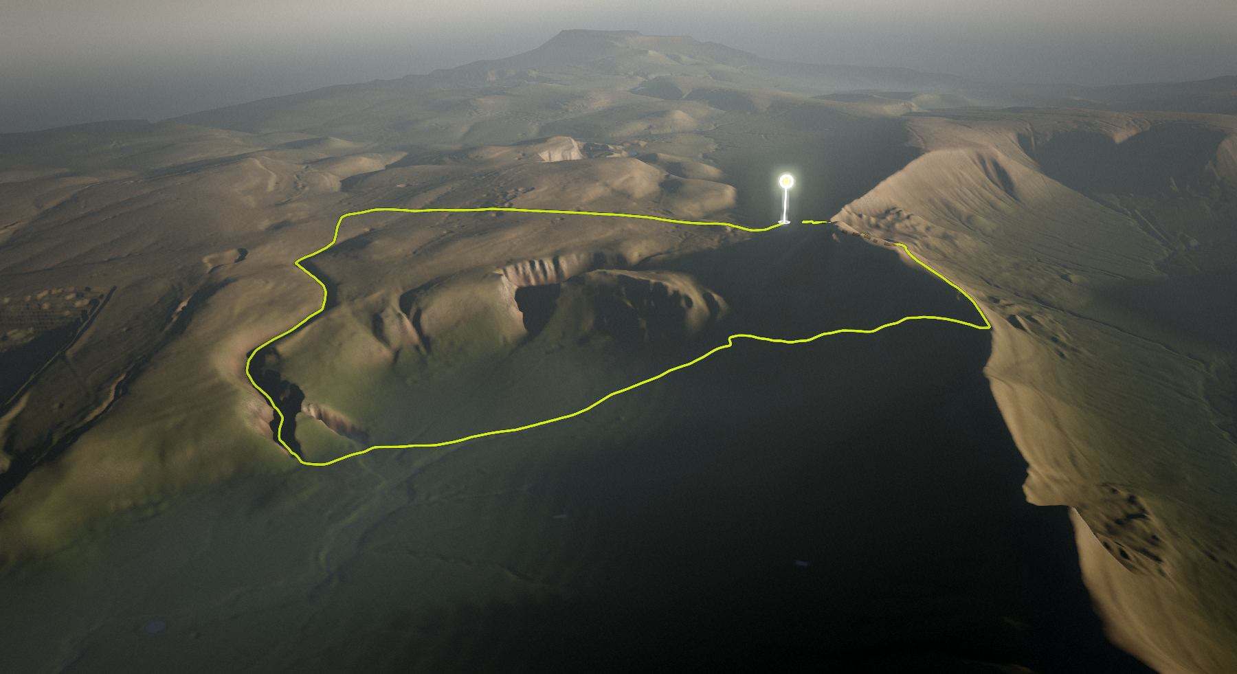 Mam Tor Cavedale Loop, High Peak: the route drawn over its terrain