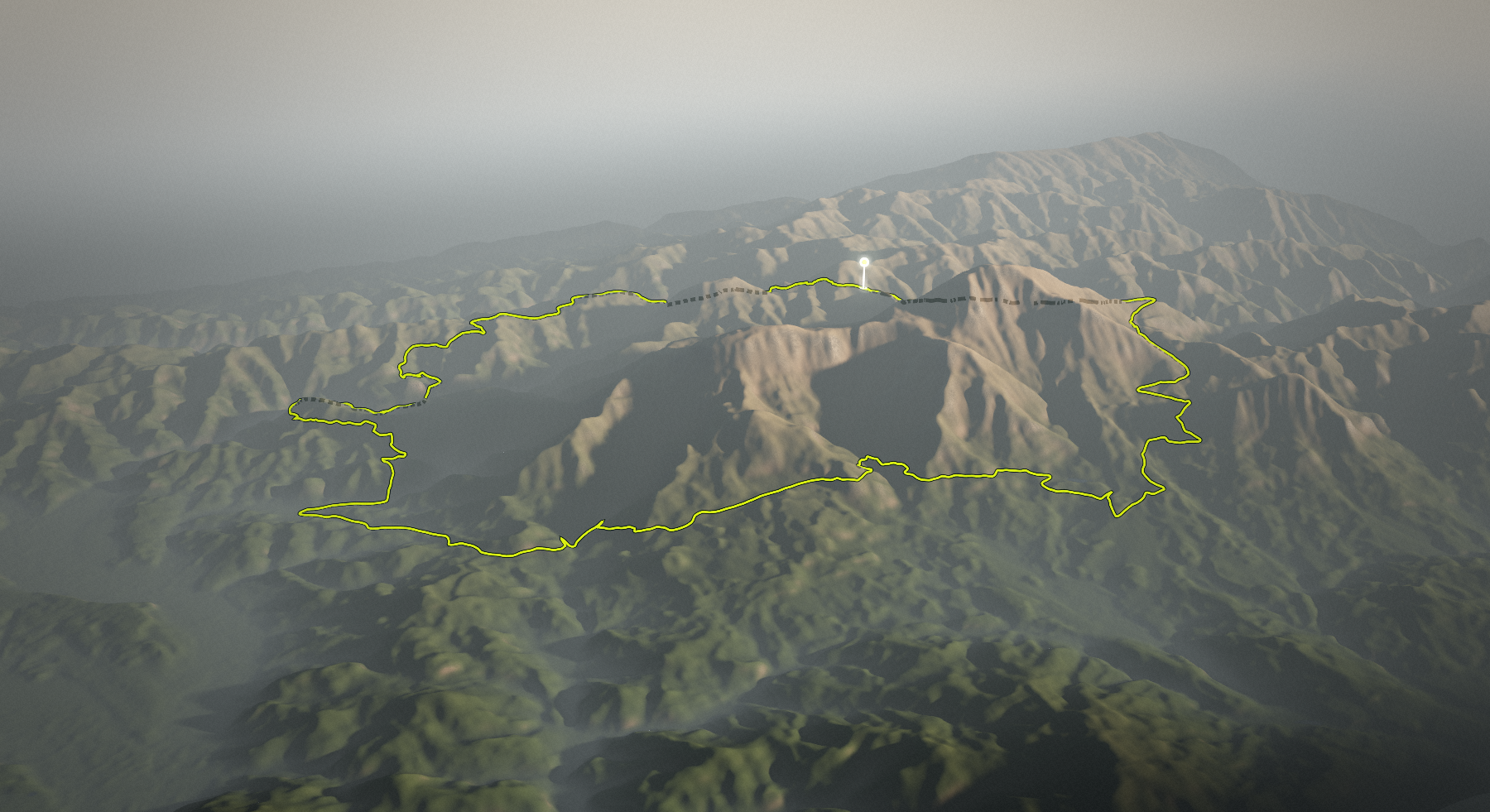 Uršlja Gora Mountain Circuit: the route drawn over its terrain