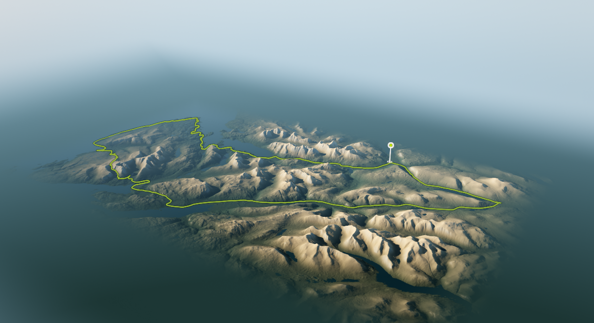 Bealach na Bà - Applecross Loop: the route drawn over its terrain