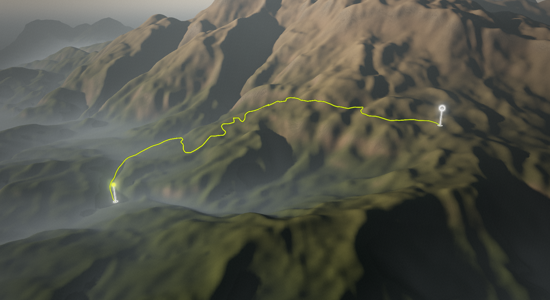 Šmihel to Sele via the Golte Foothill Tracks: the route drawn over its terrain