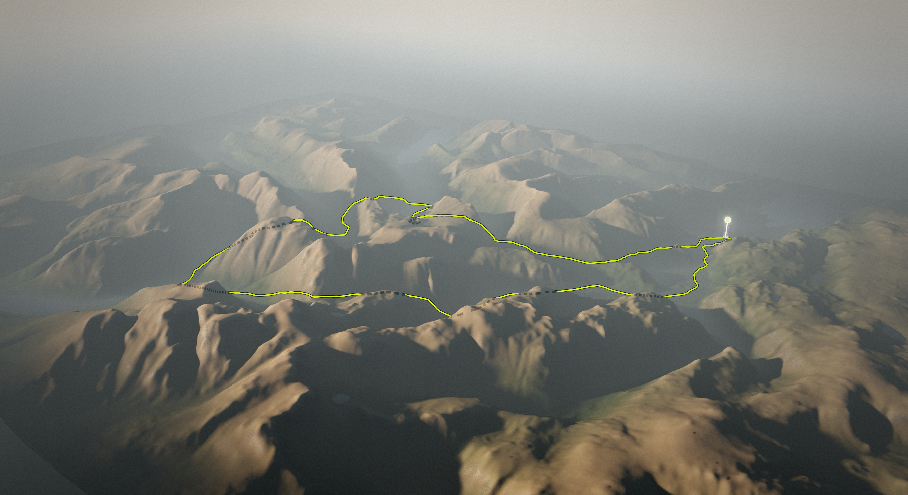 The Western Passes: the route drawn over its terrain