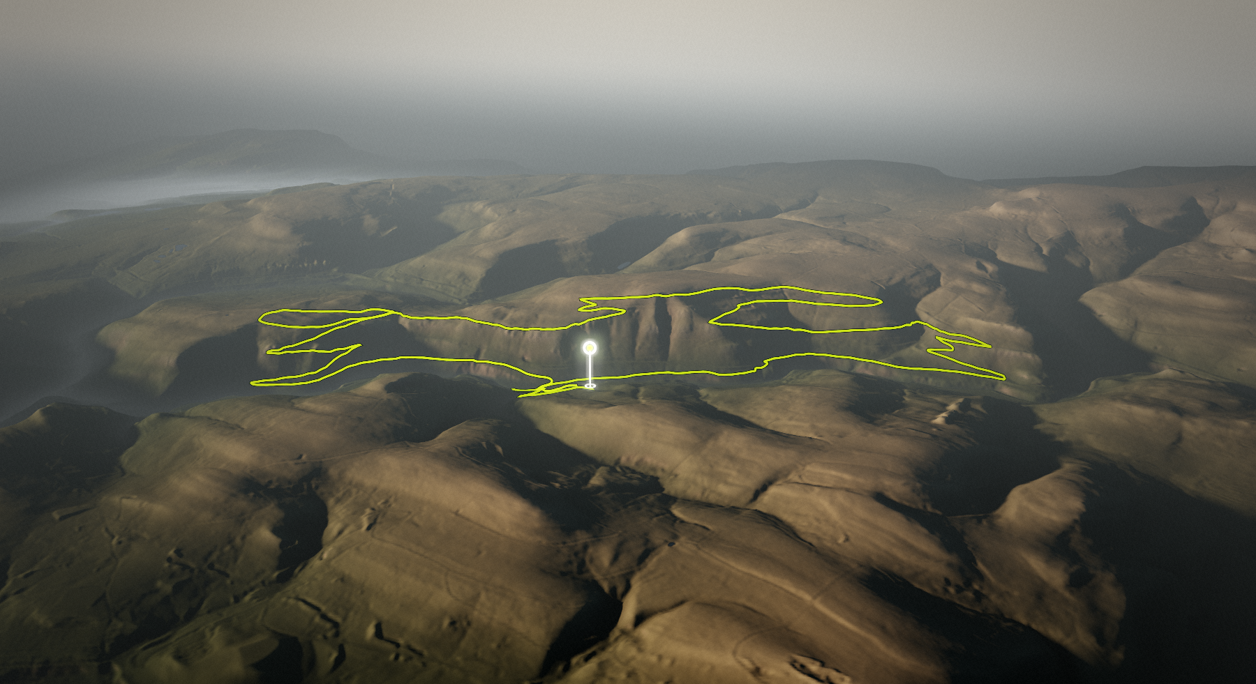Y Wal - Afan Graveyard & Zigzags Circuit: the route drawn over its terrain
