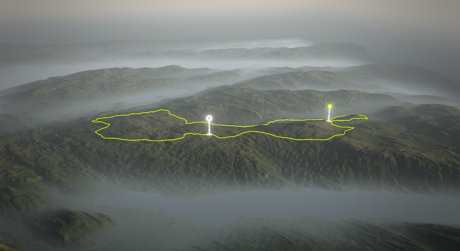 The North Face Trail: the route drawn over its terrain
