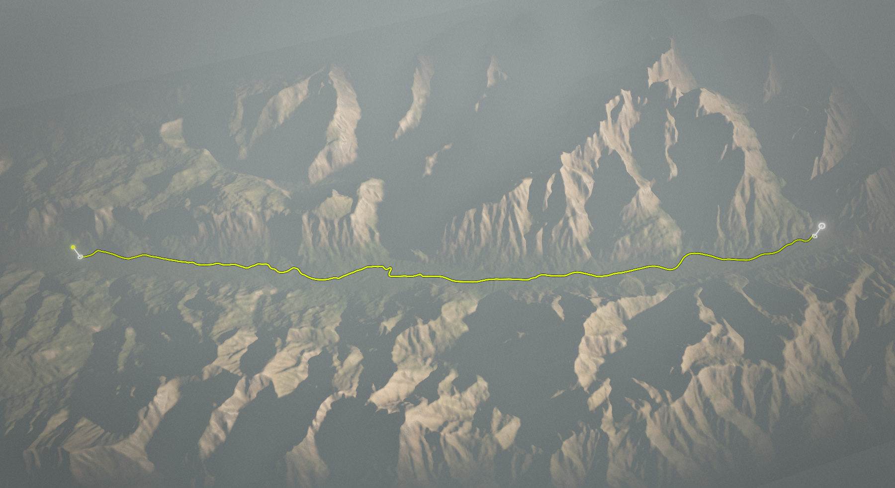 Kranjska Gora to Jesenice Valley Cycleway: the route drawn over its terrain
