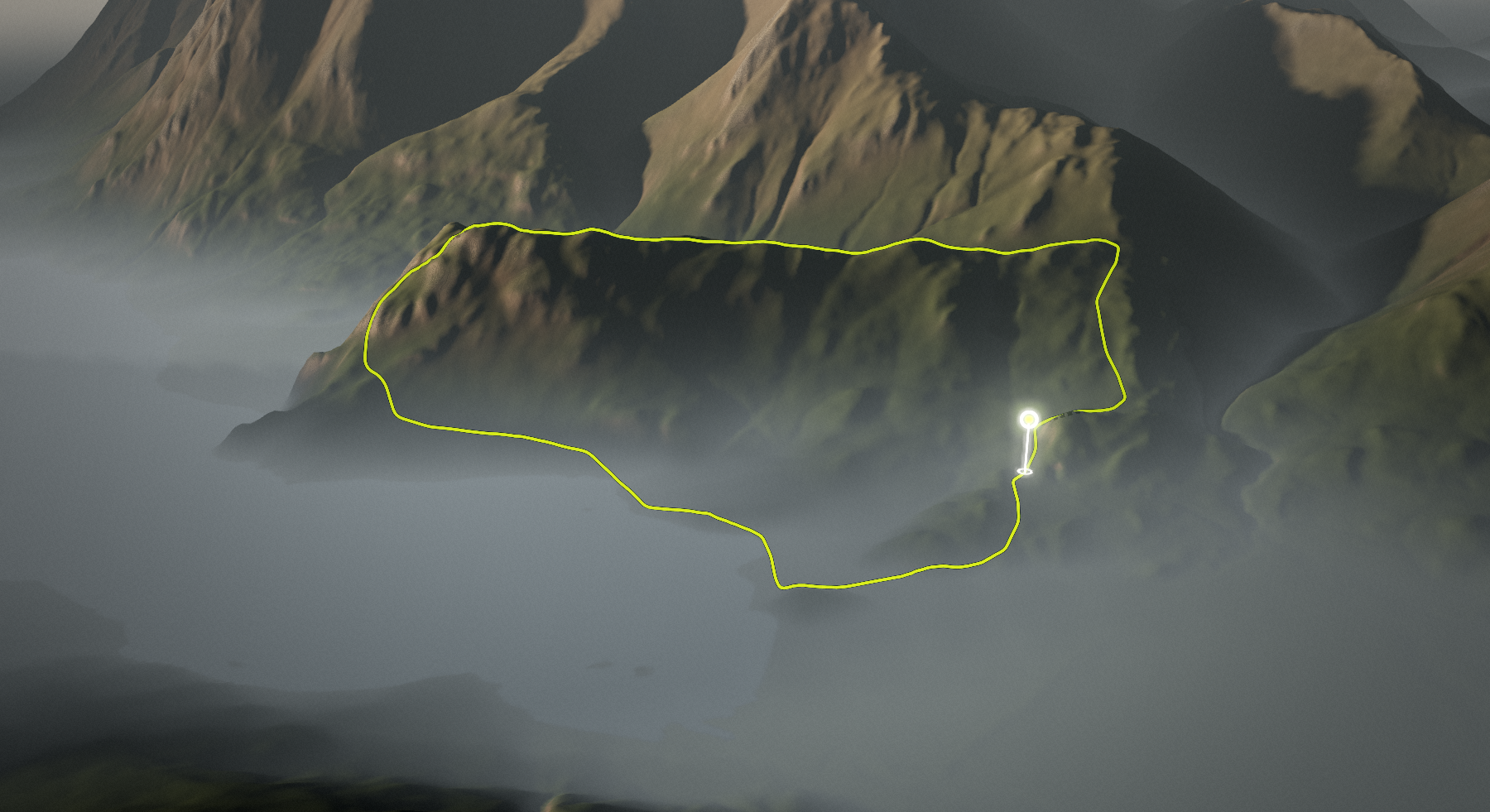 Buttermere to Rannerdale Walk, North Lakes Outdoors: the route drawn over its terrain