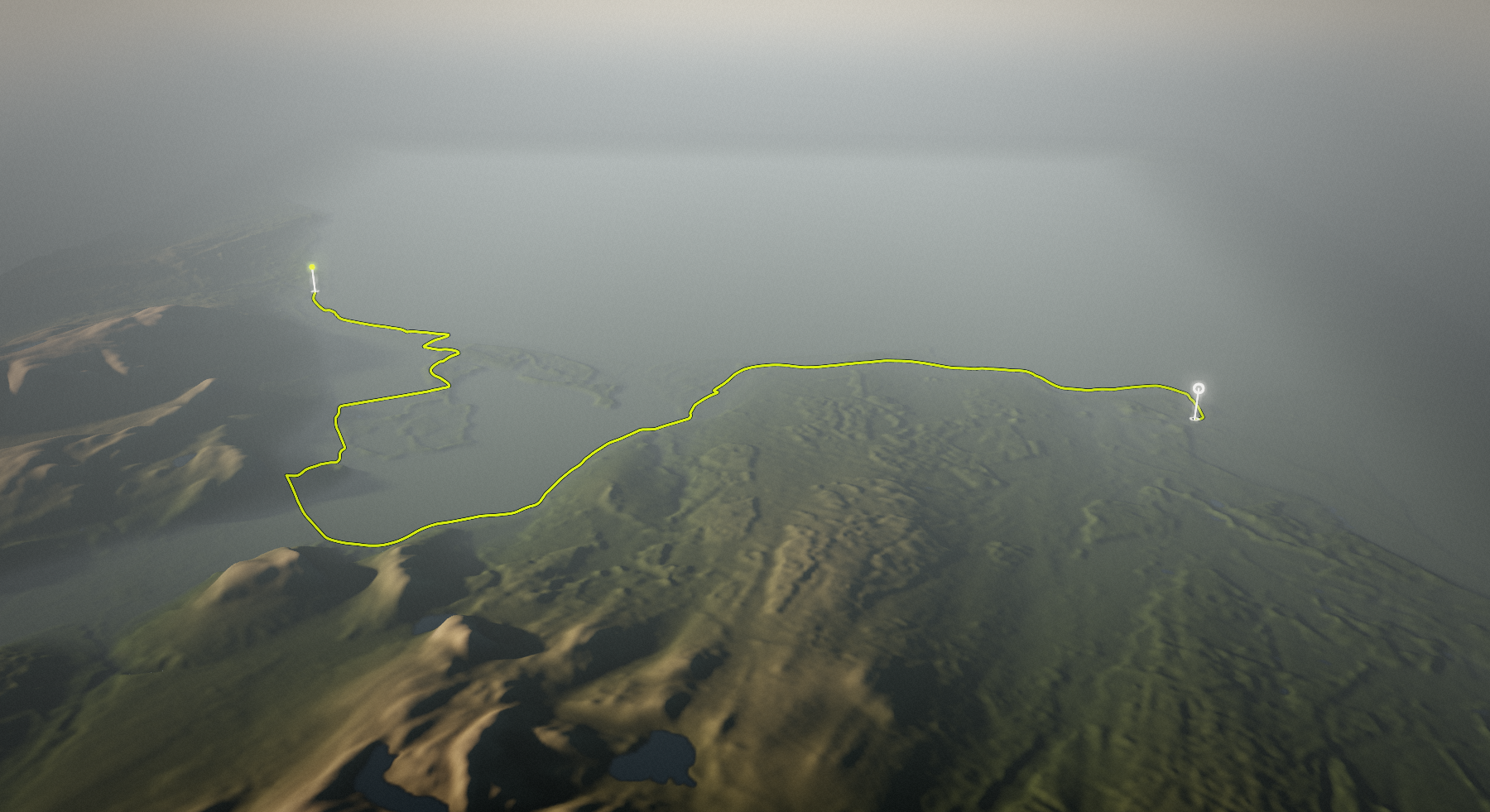 John O'Groats Trail (Dornoch to Golspie): the route drawn over its terrain