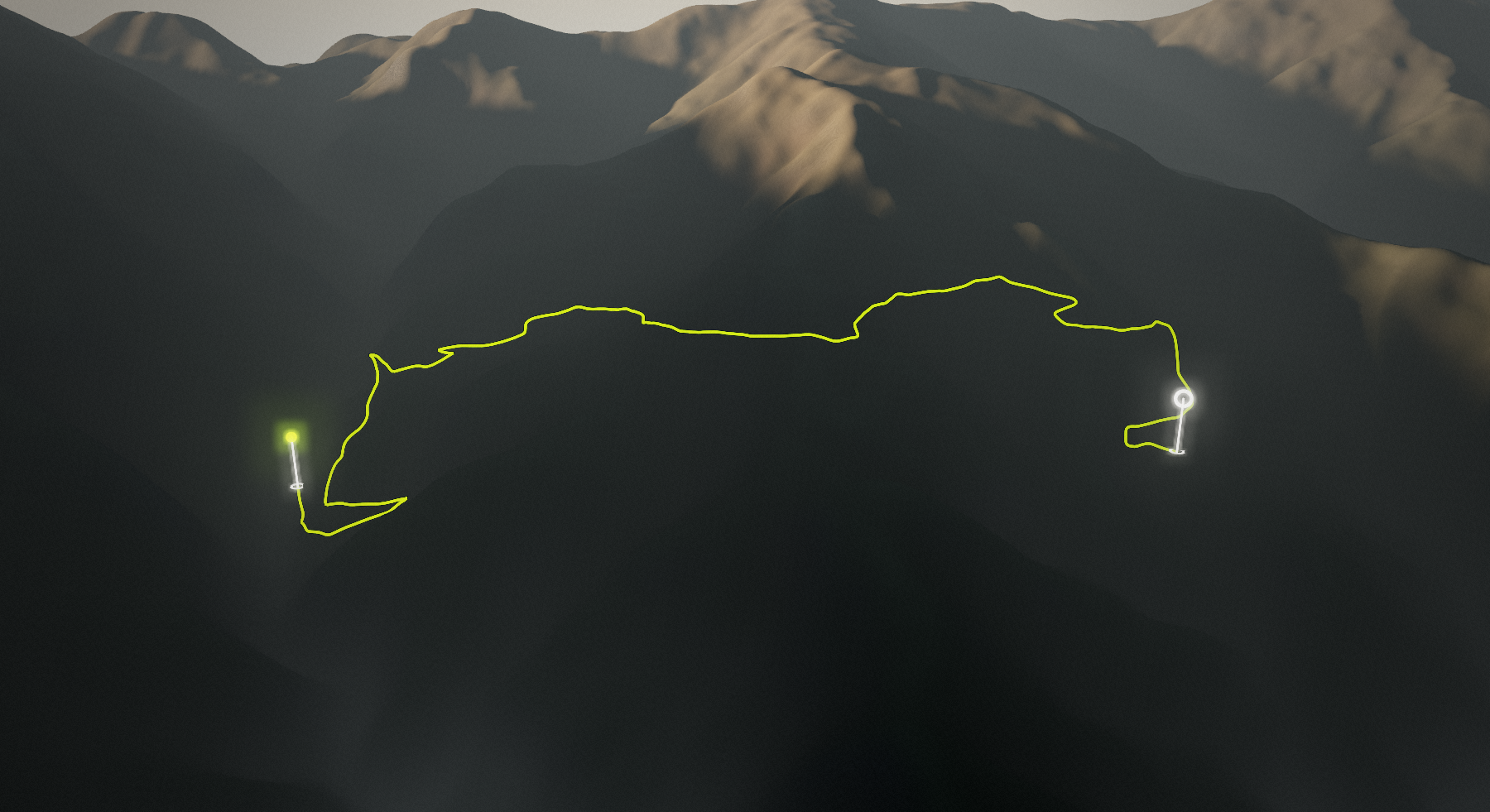 Konjski Vrh to Suhadolnik Mountain-Road Ride: the route drawn over its terrain