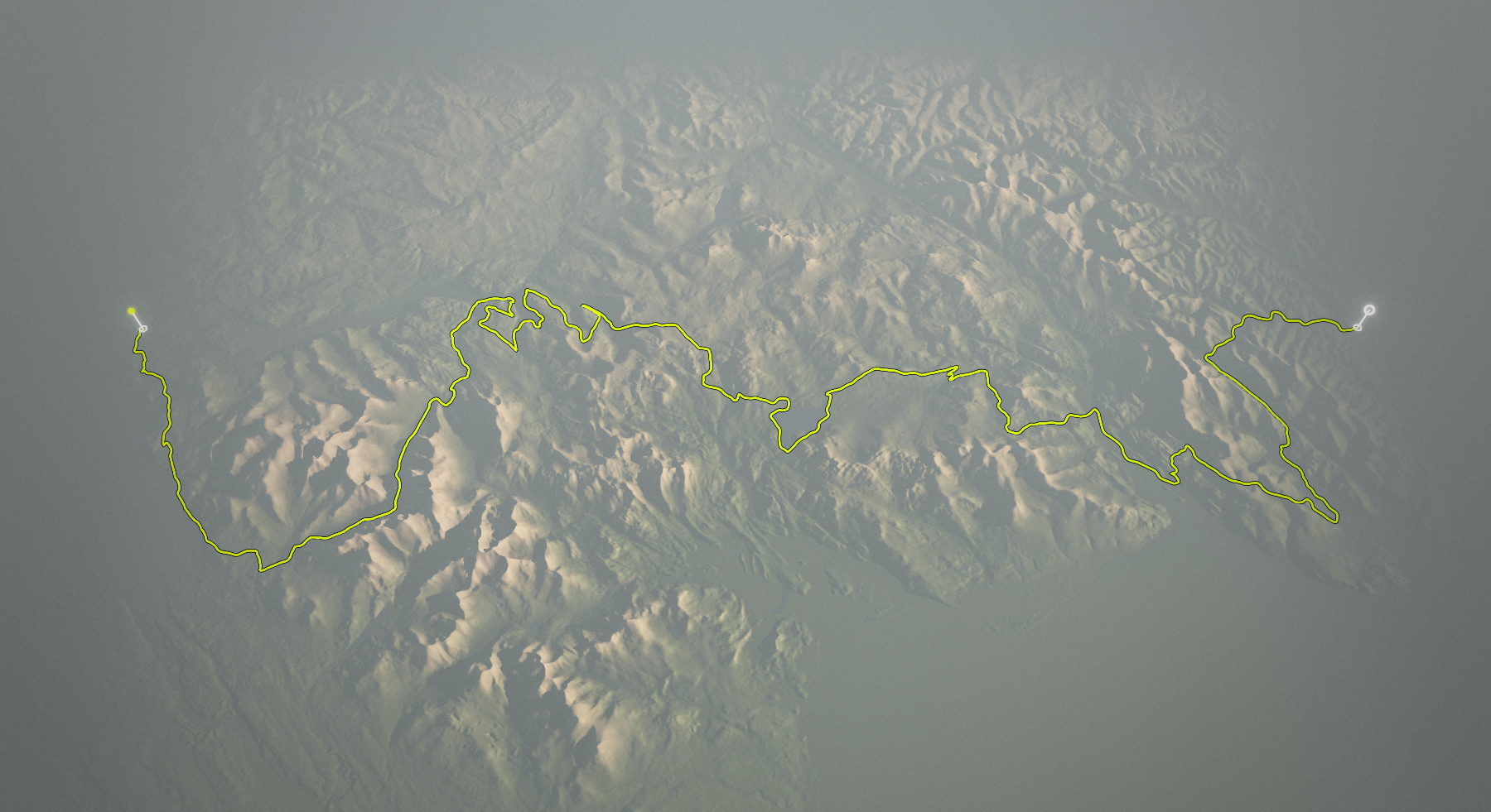 Traws Eryri: the route drawn over its terrain